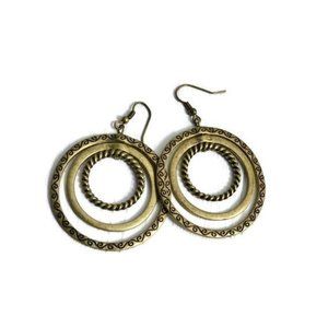 Gold Hoop Earrings, Dangle hoop earrings, Boho
